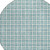 8' Teal Blue And Ivory Round Geometric Washable Indoor Outdoor Area Rug - Teal Blue, Ivory