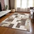 8' X 10' Brown Ivory And Taupe Geometric Washable Indoor Outdoor Area Rug