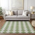 8' X 10' Green And Ivory Geometric Washable Indoor Outdoor Area Rug