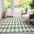 8' X 10' Green And Ivory Geometric Washable Indoor Outdoor Area Rug