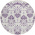 8' Purple Silver And Lilac Round Oriental Washable Indoor Outdoor Area Rug