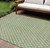 10' X 14' Green And Gray Floral Washable Indoor Outdoor Area Rug