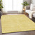 10' X 14' Gold Floral Washable Indoor Outdoor Area Rug