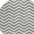 8' Gray And Ivory Round Chevron Washable Indoor Outdoor Area Rug
