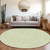 8' Artichoke Green And Mint Green Round Floral Washable Indoor Outdoor Area Rug