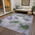 8' X 10' Lavender And Green Abstract Washable Indoor Outdoor Area Rug