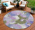 8' Lavender Ivory And Sage Round Abstract Washable Indoor Outdoor Area Rug