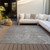 10' X 14' Gray Brown And Ivory Abstract Washable Indoor Outdoor Area Rug