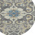 8' Beige And Charcoal Round Damask Washable Indoor Outdoor Area Rug