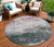 8' Blush And Emerald Round Geometric Washable Indoor Outdoor Area Rug
