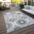 9' X 12' Gray Charcoal And Brown Medallion Washable Indoor Outdoor Area Rug