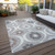 9' X 12' Gray Charcoal And Brown Medallion Washable Indoor Outdoor Area Rug