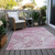 8' X 10' Pink And Ivory Abstract Washable Indoor Outdoor Area Rug - Pink, Ivory