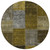 8' Brown Gold And Taupe Round Patchwork Washable Indoor Outdoor Area Rug