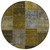 8' Brown Gold And Taupe Round Patchwork Washable Indoor Outdoor Area Rug