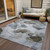 9' X 12' Sky Blue And Taupe Abstract Washable Indoor Outdoor Area Rug