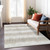 10' X 14' Ivory Beige And Taupe Striped Washable Indoor Outdoor Area Rug