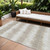10' X 14' Ivory Beige And Taupe Striped Washable Indoor Outdoor Area Rug