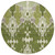 8' Olive Green And Artichoke Green Round Ikat Washable Indoor Outdoor Area Rug