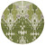 8' Olive Green And Artichoke Green Round Ikat Washable Indoor Outdoor Area Rug
