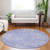 8' Lavender Purple And Lilac Round Abstract Washable Indoor Outdoor Area Rug