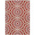 8' X 10' Red Beige And Ivory Floral Medallion Washable Indoor Outdoor Area Rug