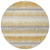 8' Gold Copper And Gray Round Striped Washable Indoor Outdoor Area Rug