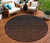 8' Orange And Charcoal Round Abstract Washable Indoor Outdoor Area Rug