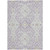 10' X 14' Lavender Gray And Beige Floral Washable Indoor Outdoor Area Rug