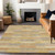 8' X 10' Wheat Beige And Gold Striped Washable Indoor Outdoor Area Rug
