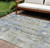 8' X 10' Sky Blue And Gray Abstract Washable Indoor Outdoor Area Rug - 880016692136