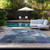 10' X 14' Gray and Blue Abstract Washable Non Skid Indoor Outdoor Area Rug