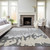9' X 12' Gray And Silver Abstract Washable Indoor Outdoor Area Rug Transitional Style - Gray, Silver Color