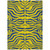 10' X 14' Yellow And Blue Animal Print Washable Indoor Outdoor Area Rug
