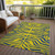 10' X 14' Yellow And Blue Animal Print Washable Indoor Outdoor Area Rug