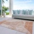 10' X 14' Salmon Copper And Ivory Abstract Washable Indoor Outdoor Area Rug