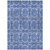 9' X 12' Denim Blue And Gray Floral Medallion Washable Indoor Outdoor Area Rug