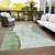 9' X 12' Olive Green And Gray Abstract Washable Indoor Outdoor Area Rug - Olive Green, Gray