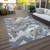 8' X 10' Gray Silver And Charcoal Abstract Washable Indoor Outdoor Area Rug - 608219159177