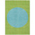 9' X 12' Lime Green And Blue Striped Washable Indoor Outdoor Area Rug
