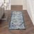 6' Blue And Gray Indoor Outdoor Runner Rug