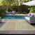 10' X 14' Beige Abstract Washable Indoor Outdoor Area Rug