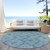 8' Teal Blue And Ivory Round Geometric Washable Indoor Outdoor Area Rug - 608219163952