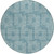 8' Teal Blue And Ivory Round Geometric Washable Indoor Outdoor Area Rug Transitional Style - Teal Blue, Ivory Color
