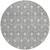 8' Gray And Light Gray Round Geometric Washable Indoor Outdoor Area Rug