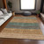 8' X 10' Terra Cotta Copper And Beige Striped Washable Indoor Outdoor Area Rug