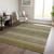 9' X 12' Coffee And Taupe Striped Washable Indoor Outdoor Area Rug