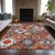 8' X 10' Rust Lavender And Ivory Southwestern Washable Indoor Outdoor Area Rug