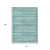 10' X 14' Aqua And Ivory Striped Washable Indoor Outdoor Area Rug