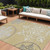 8' X 10' Gold Ivory And Gray Floral Medallion Washable Indoor Outdoor Area Rug